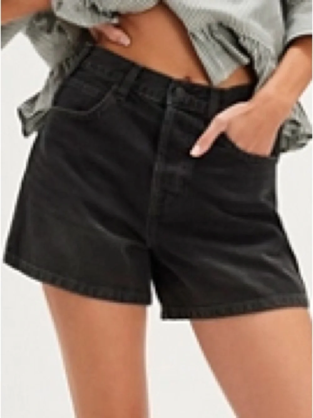 ✨NEW!✨ RARE FREE PEOPLE Tippi Denim Short Cotton Shorts in Slumber Black Gray 24
